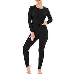 2-Piece Fruit of the Loom Women's Micro Waffle Premium Thermal Top & Bottom Set $12