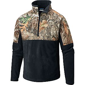 Columbia Men's PHG Camo Fleece Overlay 1/4 Zip Pullover (Black Realtree Edge) $24.47 + Free Shipping