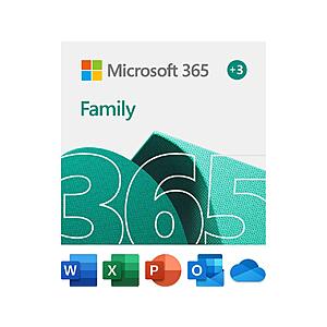 15-Month Microsoft 365 Family w/ Auto-Renewal (6 People) + 1-Year McAfee Secure VPN 2024 (5 Devices) (Digital Download) $70