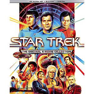 Star Trek: The Original 4-Movie Collection (4K Ultra HD + Blu-Ray + Digital) $27.99 + Free Shipping w/ Prime or on $35+