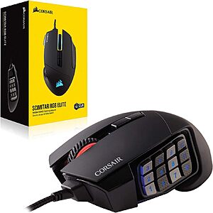 Corsair Scimitar RGB Elite MOBA/MMO 18000 DPI, Optical Gaming Mouse (Wired/Wireless) From $50 + Free Shipping