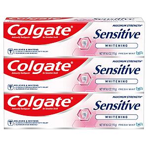 3-Pack Colgate Maximum Strength Whitening Toothpaste (Fresh Mint) $6.74 w/ S&S + Free Shipping w/ Prime or on $35+