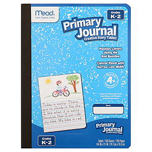 100-Sheet Mead Primary Journal Half Page Ruled for Early Learning (9.5 x 7.5") $0.50