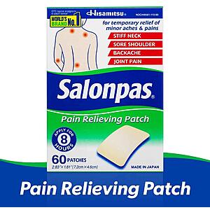 60-Count Salonpas Pain Relieving Patch $6.65 w/ S&S + Free Shipping w/ Prime or on $35+