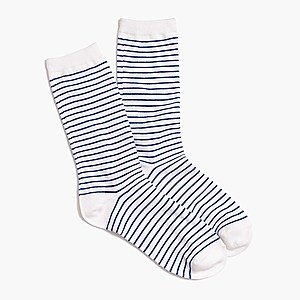J. Crew Factory: Extra 60% Off clearance: Striped Trouser Socks $1.70, Women's Sequin T-Shirt $6.80, Men's Ripstop Mountaineering Pants $6.80 & More + FS