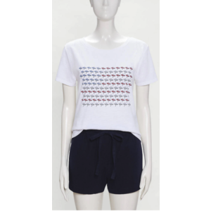 Loft Outlet Women's Apparel: Umbrella Flag Tee $5.60, Curvy Frayed Chinos $13.60, More + Free Shipping