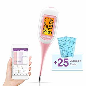 Easy@Home Smart Basal Thermometer with Bonus 25 LH Ovulation Test Strips $28