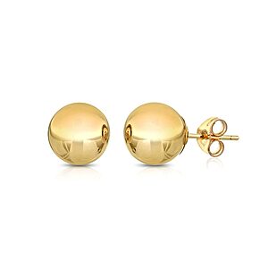 AlphabetDeal: Solid 14K Gold Ball Studs For $11.99 + Free Shipping
