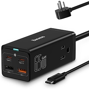 Baseus USB C Charger PowerCombo 65W - 6 in 1 Travel Power Strip $21.99+Free Shipping w/PRIME