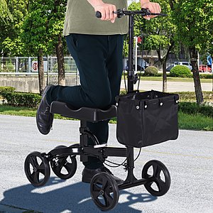 HOMCOM Foldable Dual Pad Steerable Leg Knee Walker Scooter - $84.99 + Free Shipping