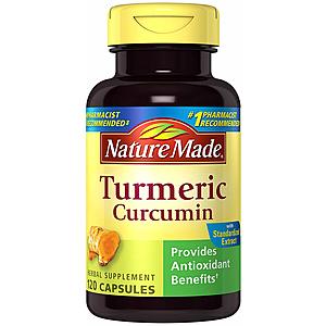 Nature Made Turmeric Curcumin 500 mg. Capsules (Antioxidant) Value Size 120 Ct $5.38 $5.5