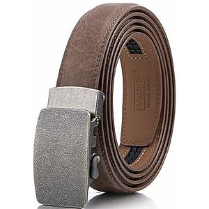 Marino Men’s Genuine Leather Ratchet Dress Belt With Automatic Buckle $10