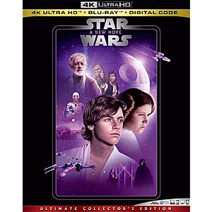Star Wars 4K UHD + Blu-Ray + Digital Movies: A New Hope, Empire Strikes Back, Rogue One $13 each & More + Free Curbside Pickup