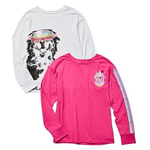 2-Count Justice Girls' Long Sleeve Everyday Favorite T-Shirts (Various) $5 & More