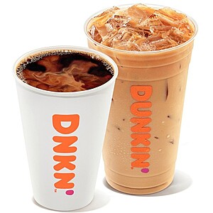 Dunkin Donuts: Hot or Iced Coffee Free via Mobile App