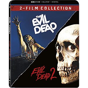 Evil Dead 1 & 2 Double Feature (4K UHD + Blu-ray + Digital) $15.19