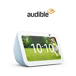 Prime Members: All-new Echo Show 5 (3rd Gen, 2023 release) Cloud Blue w/ Audible Premium Plus 3-month Free Trial for $44.99