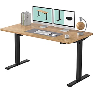 55" FlexiSpot Electric Adjustable Sit Stand Office Desk (Maple) $160 + Free Shipping