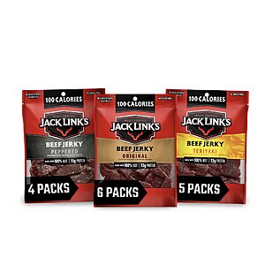 15-Count Jack Link's 1.25-oz Beef Jerky Variety Pack (Original, Teriyaki, Peppered) $18.65 & More w/ S&S