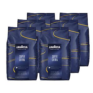 Select Amazon Accounts: 6-Pk 2.2-Lb Lavazza Super Crema Whole Bean Espresso Coffee $67.80 w/ S&S + Free Shipping