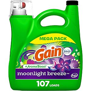 154oz Gain + Aroma Boost HE Liquid Detergent (Various) + $2.40 Amazon Credit $12.15 w/ Subscribe & Save