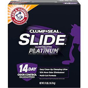37-Lbs Arm & Hammer Clump & Seal Platinum Slide Cat Litter $21.80 & More + Free Shipping w/ Prime or on $35+