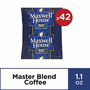 42-Pack 1.1oz Maxwell House Master Blend Ground Coffee Single Serve Bags $5.35 w/ S&S + Free S&H