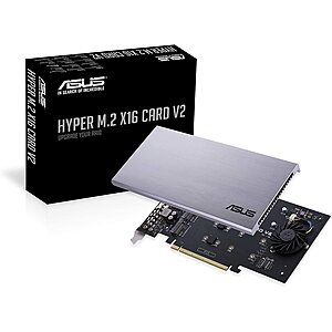ASUS 4 slots NVME M.2 on PCIe 3.0 x16 for $39.99 $40