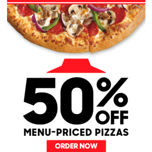 Pizza Hut - 50% Off All Menu-Priced Pizzas