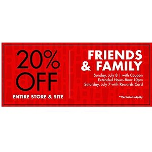 Big Lots 20% off coupon for Saturday July 7 and July 8 Friends and Family