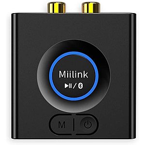 MiiLink Bluetooth 5.0 Low Latency Audio Receiver/Adapter w/ 3.5mm RCA Input $12.55