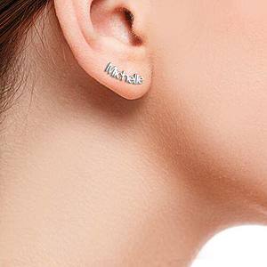 Sterling Silver Personalized Name Earrings $19.98 Shipped