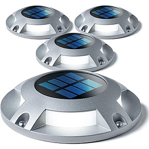 4 Pack Outdoor Solar Deck Lights Silver or Black - $16.49 + Free Shipping