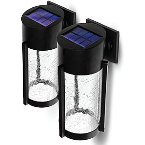 2 Pack Outdoor Solar Decorative Glass Sconce Lights - $17.99 + Free Shipping