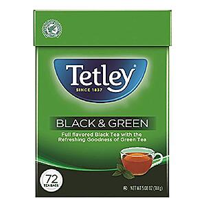 72-Ct Tetley Tea Bags (Black & Green) $2.85 w/ S&S + Free Shipping w/ Amazon Prime or Orders $25+