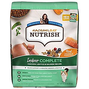 14-Lbs Rachael Ray Nutrish Indoor Complete Dry Cat Food $12.80 w/ S&S + Free Shipping w/ Amazon Prime or Orders $25+