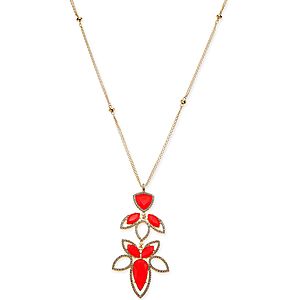 Fashion Jewelry: NC International Concepts Red Long Pendant Necklace $7 & More + Free Store Pickup