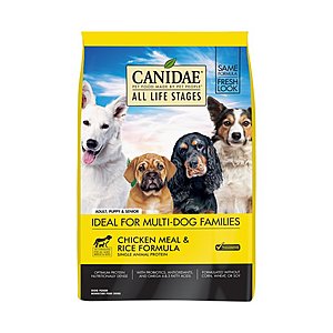 Chewy 50% Off Select Canidae Dry Dog & Cat Food: 15-Lbs CANIDAE All Life Stages Dry Dog Food $14.25 w/ Autoship & More + Free Shipping $49+