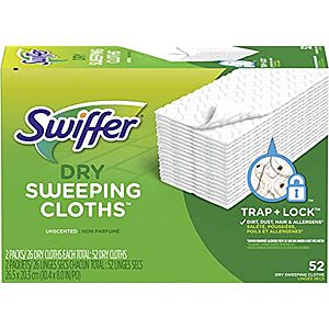 52-Ct Swiffer Dry Mop Sweeping Refill Pads $7.79 & More w/ S&S + Free Shipping w/ Prime or on $25+