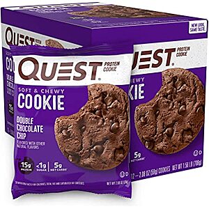 12-Ct 2oz Quest Nutrition Protein Cookies: Double Chocolate Chip $12.45 & More w/ S&S