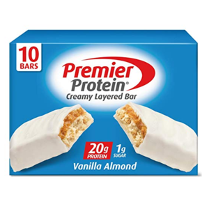 10-ct of 2.08-Oz Premier Protein 20g Protein bar Vanilla Almond $5.95 + w/ S&S + Free S&H