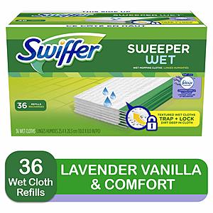 36-Ct Swiffer Sweeper Wet Mopping Pad Refills (Lavender Vanilla) 3 for $22.40 w/ S&S + Free S&H