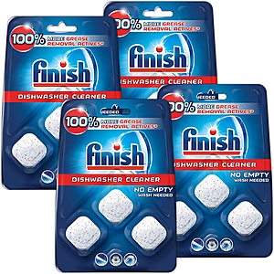 4-Pk 3-Ct Finish In-Wash Dishwasher Cleaner: Clean Hidden Grease & Grime $13.56 ($3.39 each) w/ S&S + Free Shipping w/ Prime or $25+