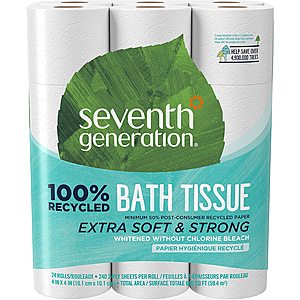 2-Pack 24-Ct Seventh Generation Toilet Paper $16.55 w/ S&S + Free Shipping