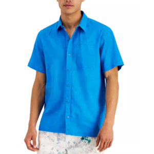 Men's Button-Down Shirts: Alfani Stretch Linen Shirt $10, Sun+Stone Linen Shirt $8 & More + SD Cashback + Free Store Pickup