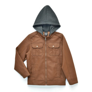 Ring of Fire Raging Biker Jacket w/ Fleece Hood (brown) $10.96 & More + SD Cashback + Free Store Pickup at Macy's or FS on $25+
