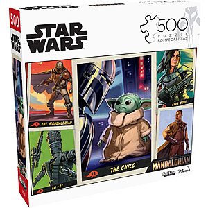 500-Piece Star Wars The Mandalorian Trading Cards Jigsaw Puzzle $4.85 & More