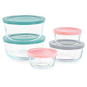 10-Piece Pyrex Simply Store Nesting Glass Food Storage Set (5 Containers + 5 Lids) $12.75 + Free Store Pickup