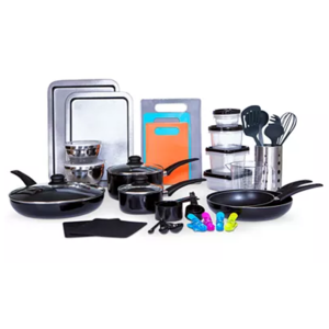 64-Piece Sedona Kitchen-In-A-Box Cookware & Food Storage Set $48 + Free Store Pickup at Macy's