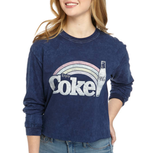 Women's L/S Graphic T-Shirts (Ford, Coke Cola, MTV) $6, Women's Coke Cola L/S Fleece Graphic Hoodie (navy) $9.50 & More + Free S/H on $49+